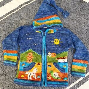 Colorful Knitted Children's Hoodie
